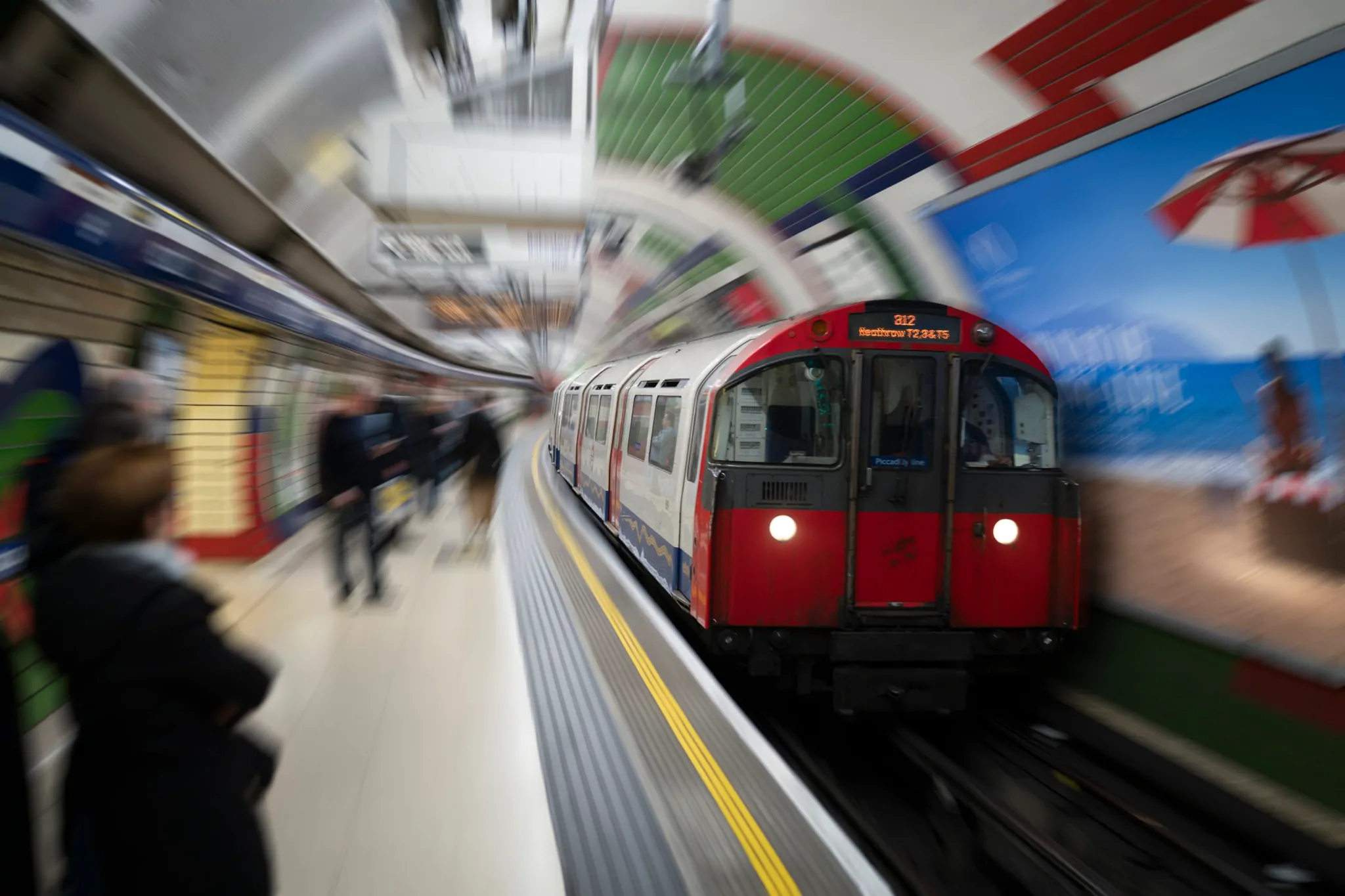 Speeding tube train