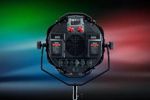 Creative RGB gels and gobos used in portrait shoot