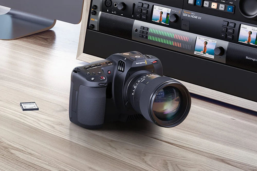 Cinema Camera 6K on set, handheld or tripod-mounted