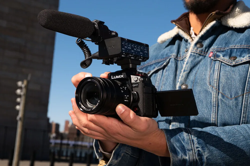 Panasonic LUMIX camera with tilt screen and compact video rig