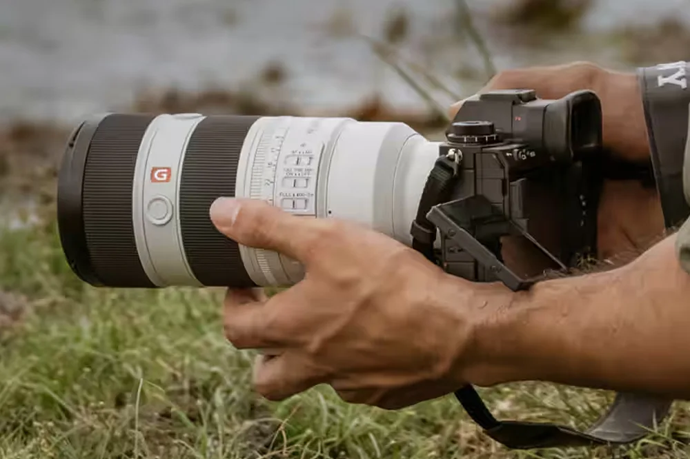 Sony a1 II mirrorless hybrid camera shown from front with mounted lens